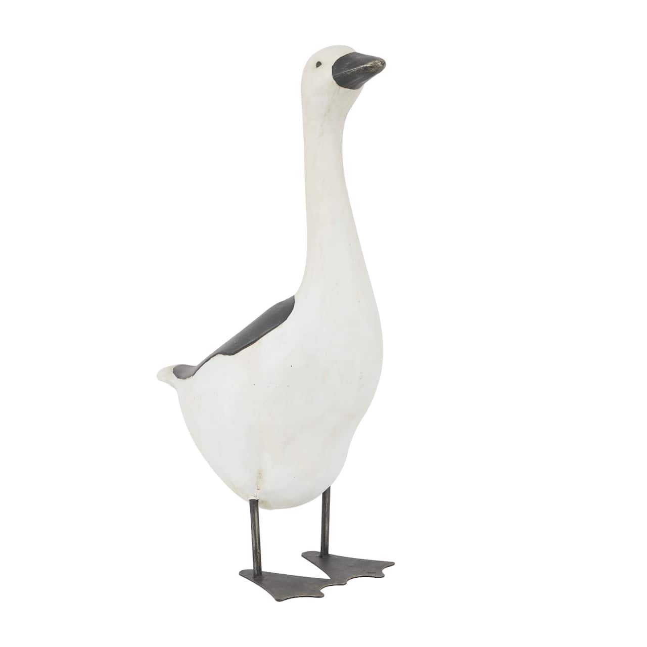 White Polystone French Country Garden Sculpture, 25" x 8" x 15"